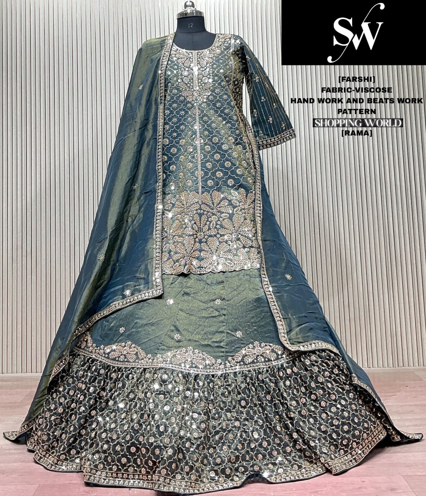 Maroon Viscose long Dress Farshi Garara Dress Special