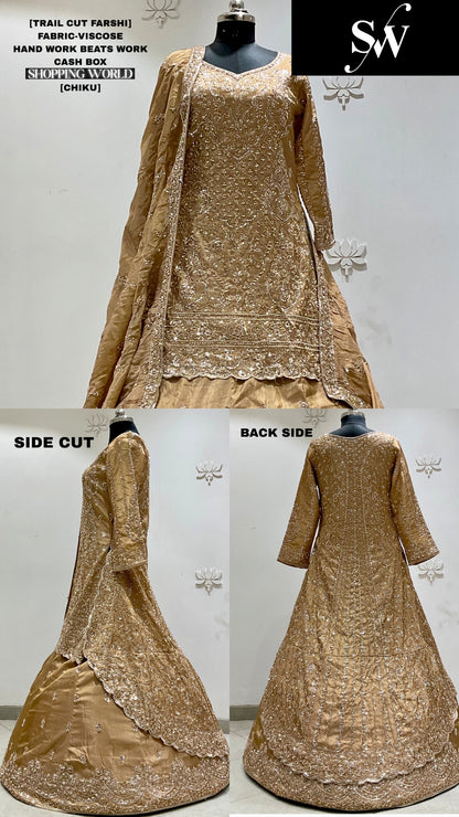Blue Viscose long Dress Farshi Garara Dress Special