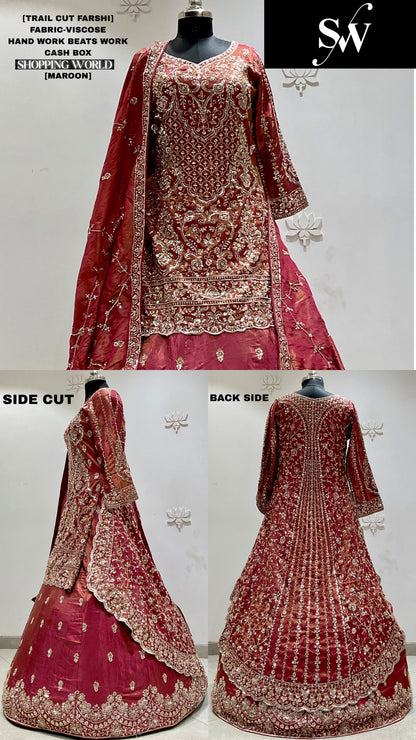 Blue Viscose long Dress Farshi Garara Dress Special