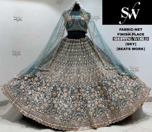 Pink Net Lehenga