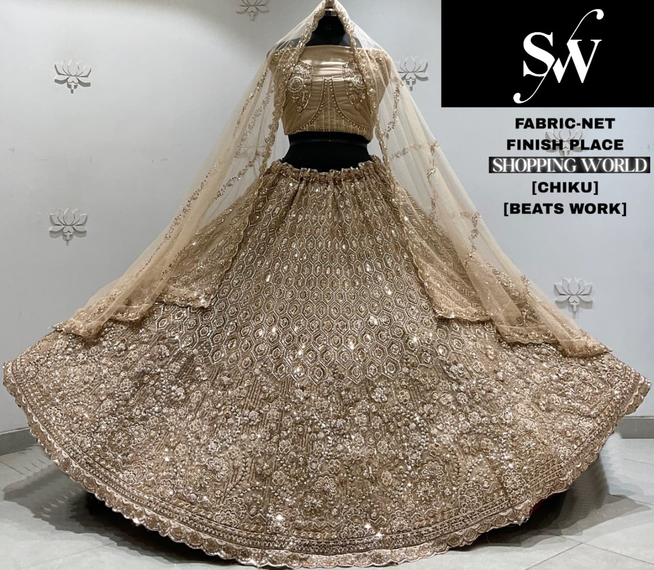 Sky blue Net Lehenga
