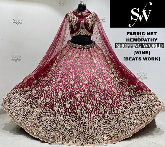 Wine Net Lehenga