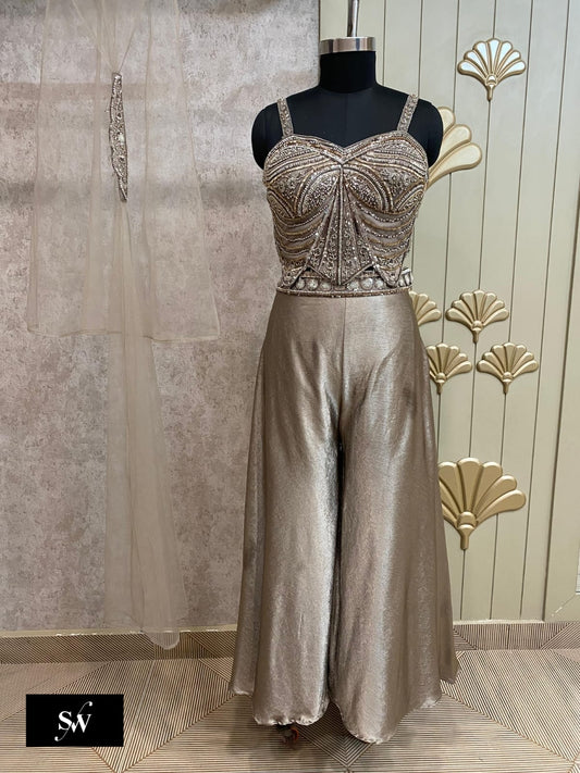 Mauve pink Plazo Dress Suit