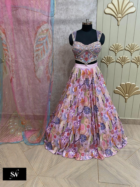 Pink PDP Crop Top Lehenga
