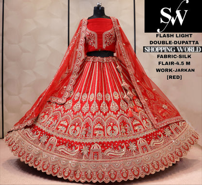 Raspberry chery pink double dupatta bridal Lehenga