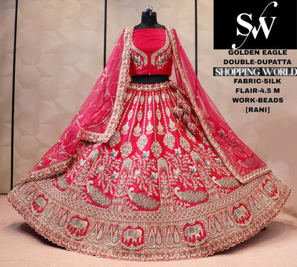 red double dupatta bridal Lehenga
