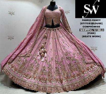 Sky crop top Lehenga