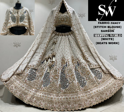 white crop top Lehenga