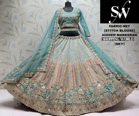 White net crop top Lehenga