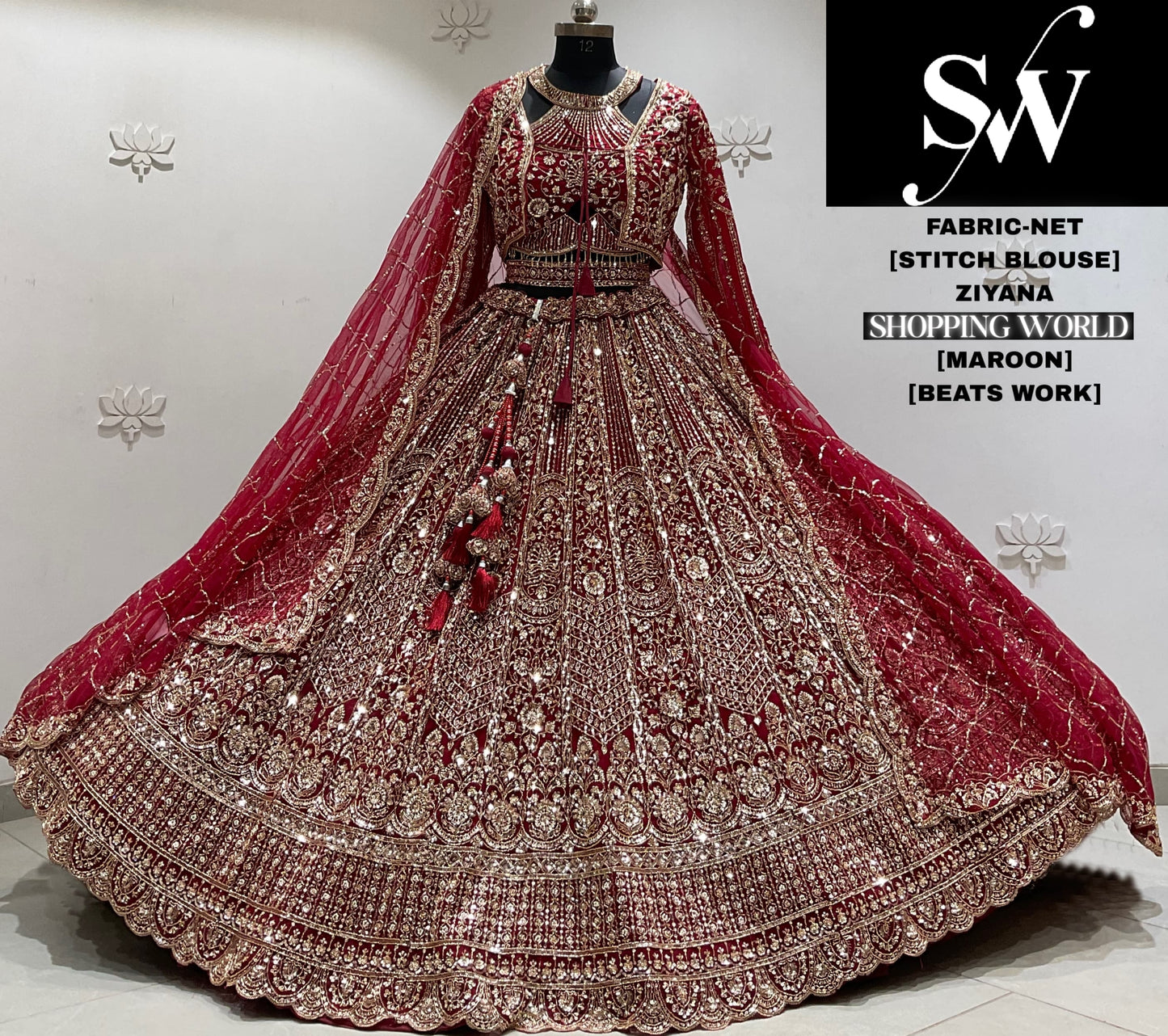 Golden chiku crop top Lehenga