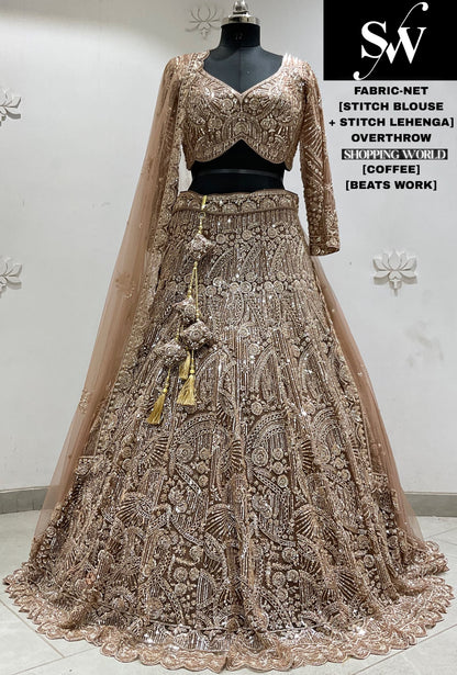 Peach crop top Lehenga