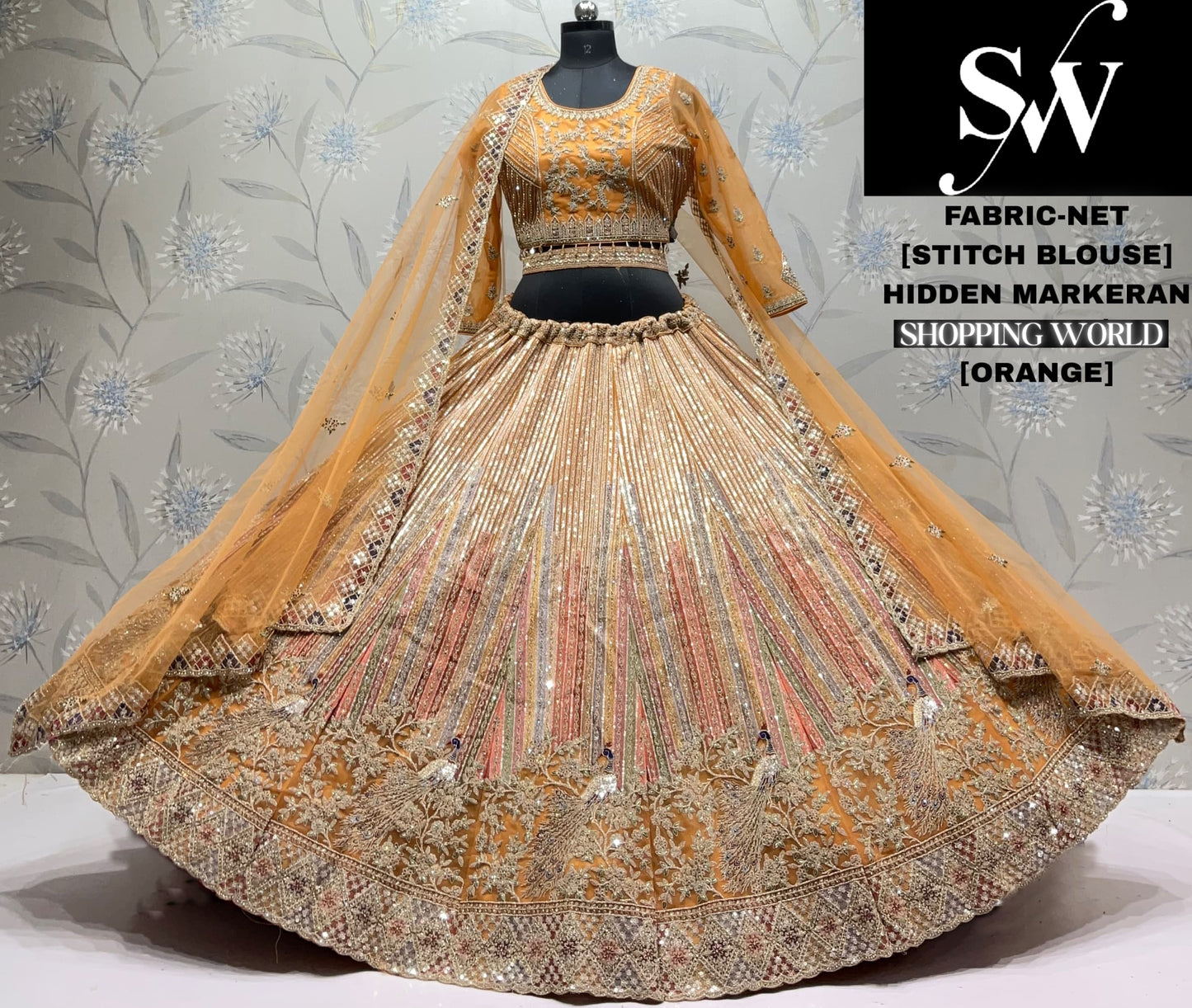 White crop top Lehenga