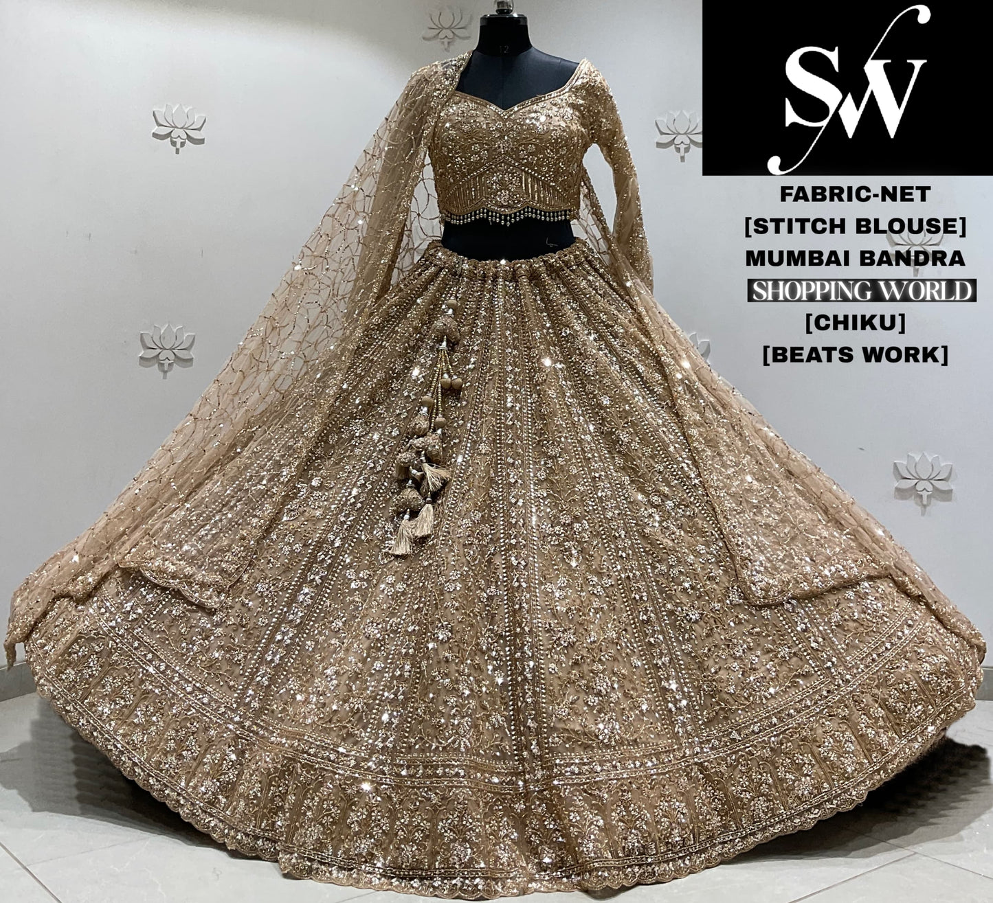 Lavender crop top Lehenga