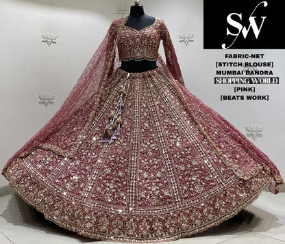 Lavender crop top Lehenga