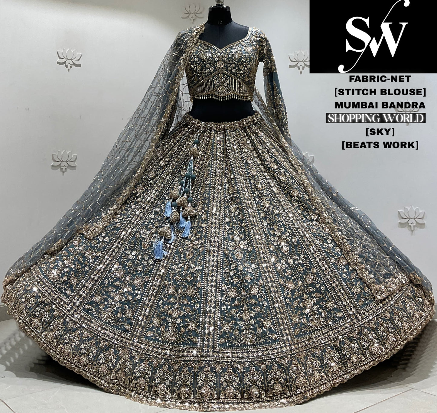 Lavender crop top Lehenga