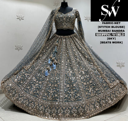 Lavender crop top Lehenga