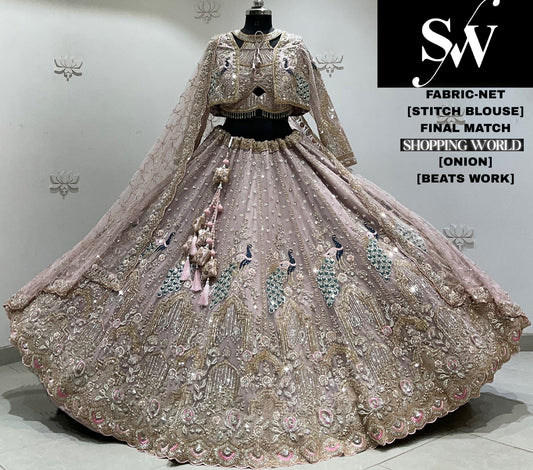 Onion net Crop top Lehenga