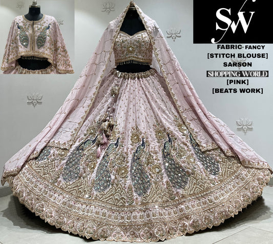 white fancy Crop top Lehenga