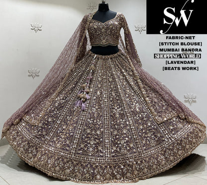 Lavender crop top Lehenga