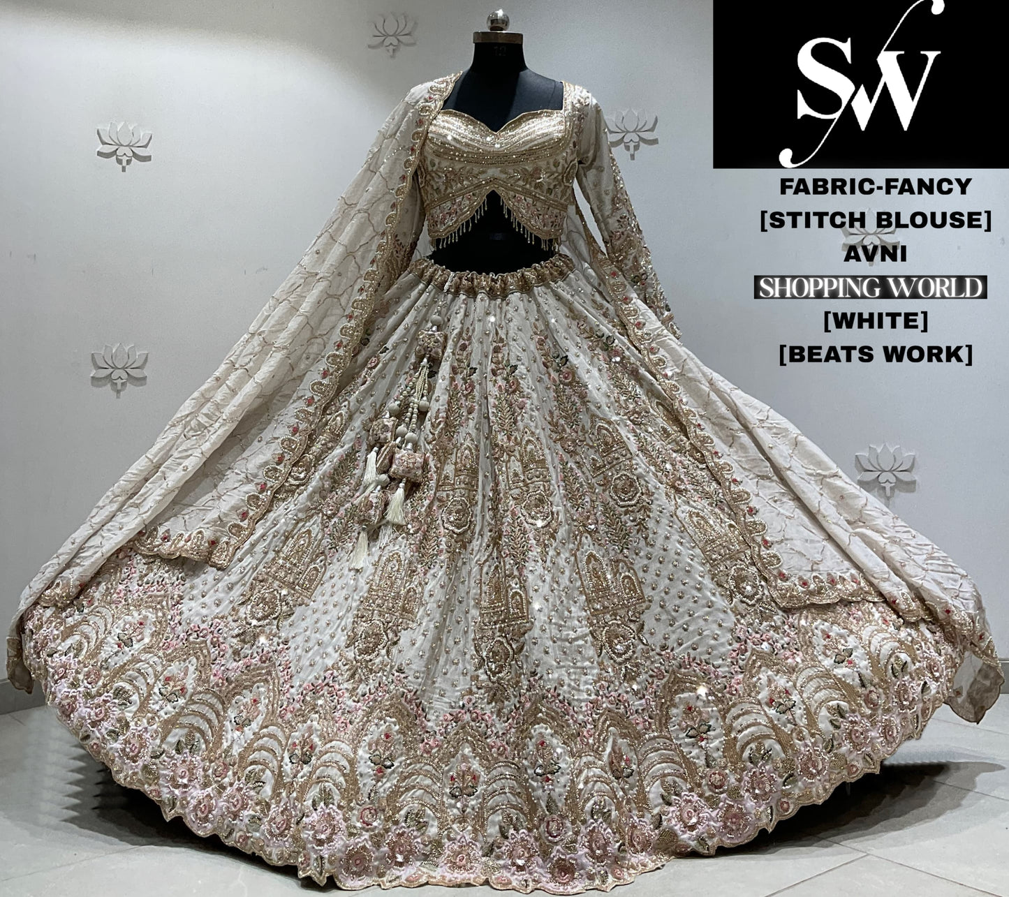 Pink crop top Lehenga