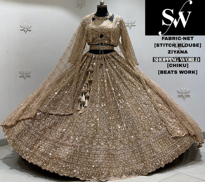 Golden chiku crop top Lehenga