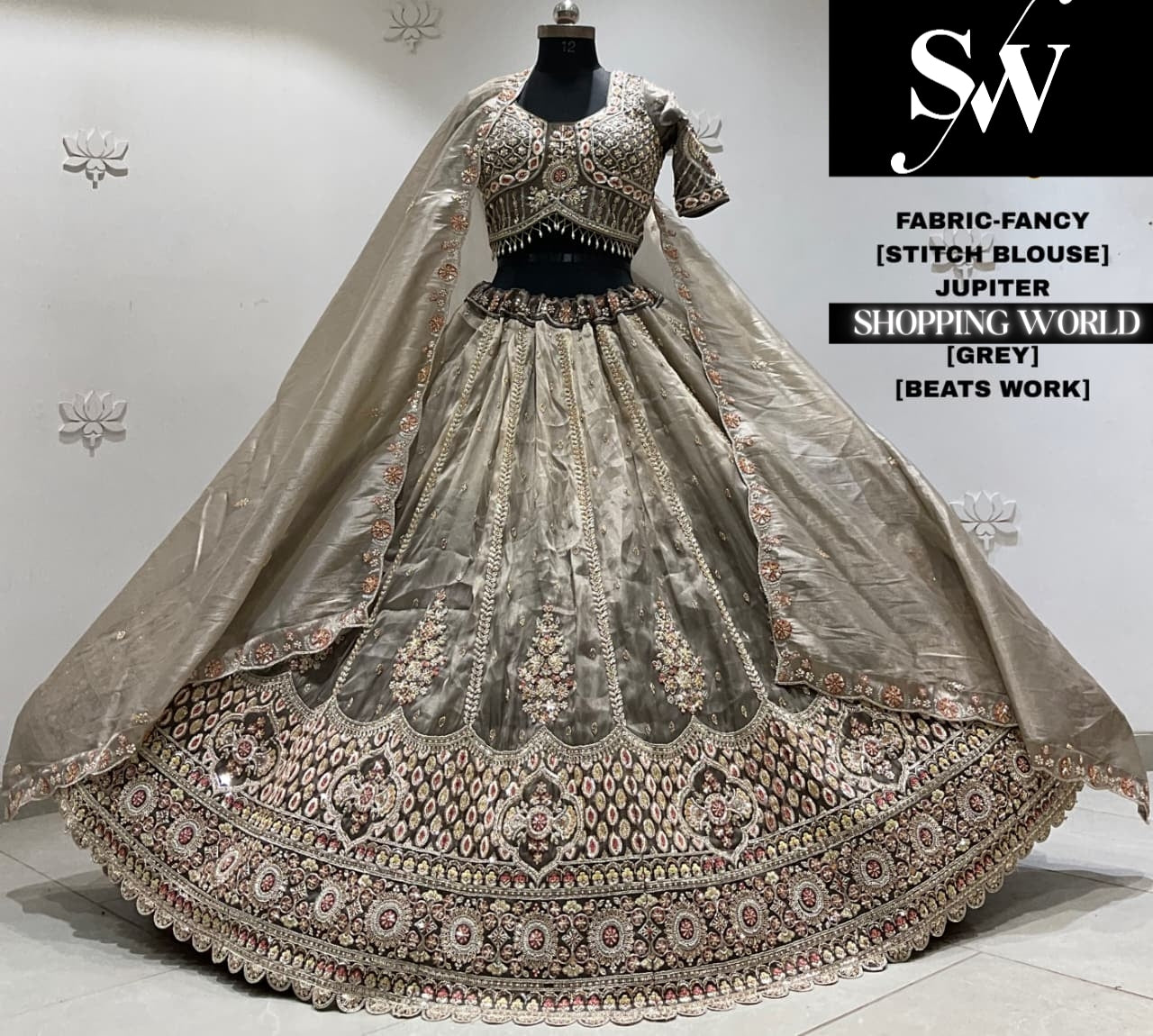 Pink fancy stitch partywear Lehenga