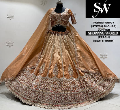 Pink fancy stitch partywear Lehenga