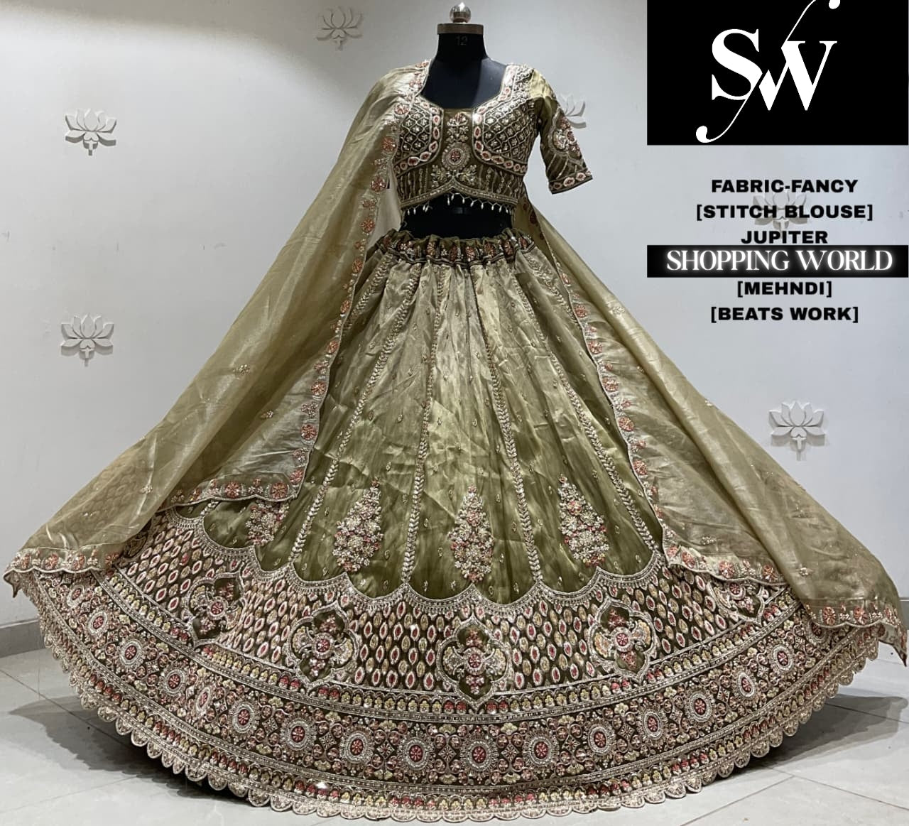 Pink fancy stitch partywear Lehenga