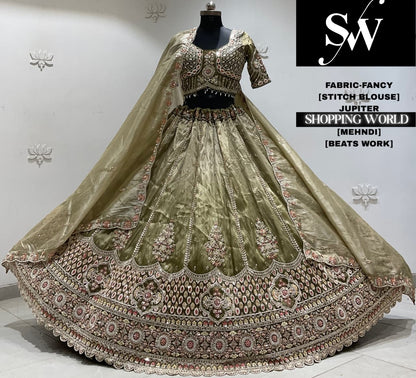 Pink fancy stitch partywear Lehenga