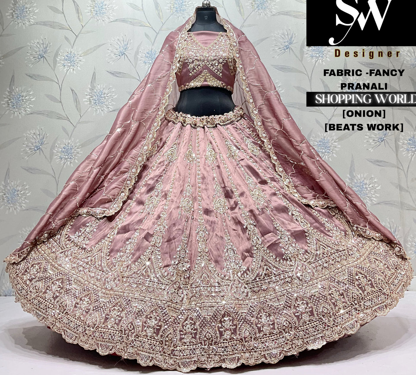 Lavender fancy semi stitch partywear Lehenga