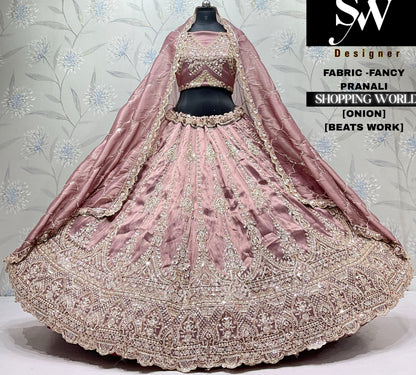 Lavender fancy semi stitch partywear Lehenga