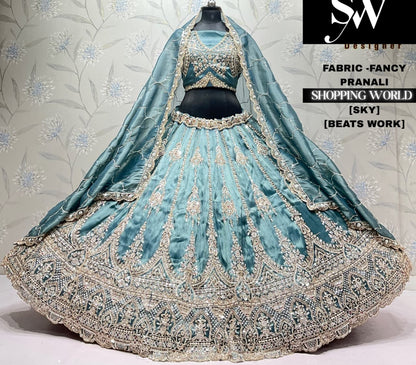 Lavender fancy semi stitch partywear Lehenga