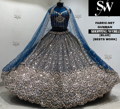 Rani pink net semi stitch partywear Lehenga
