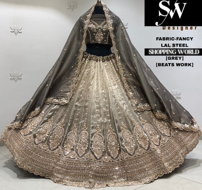 Mehandi fancy semi stitch partywear Lehenga
