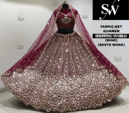 Rani pink net semi stitch partywear Lehenga