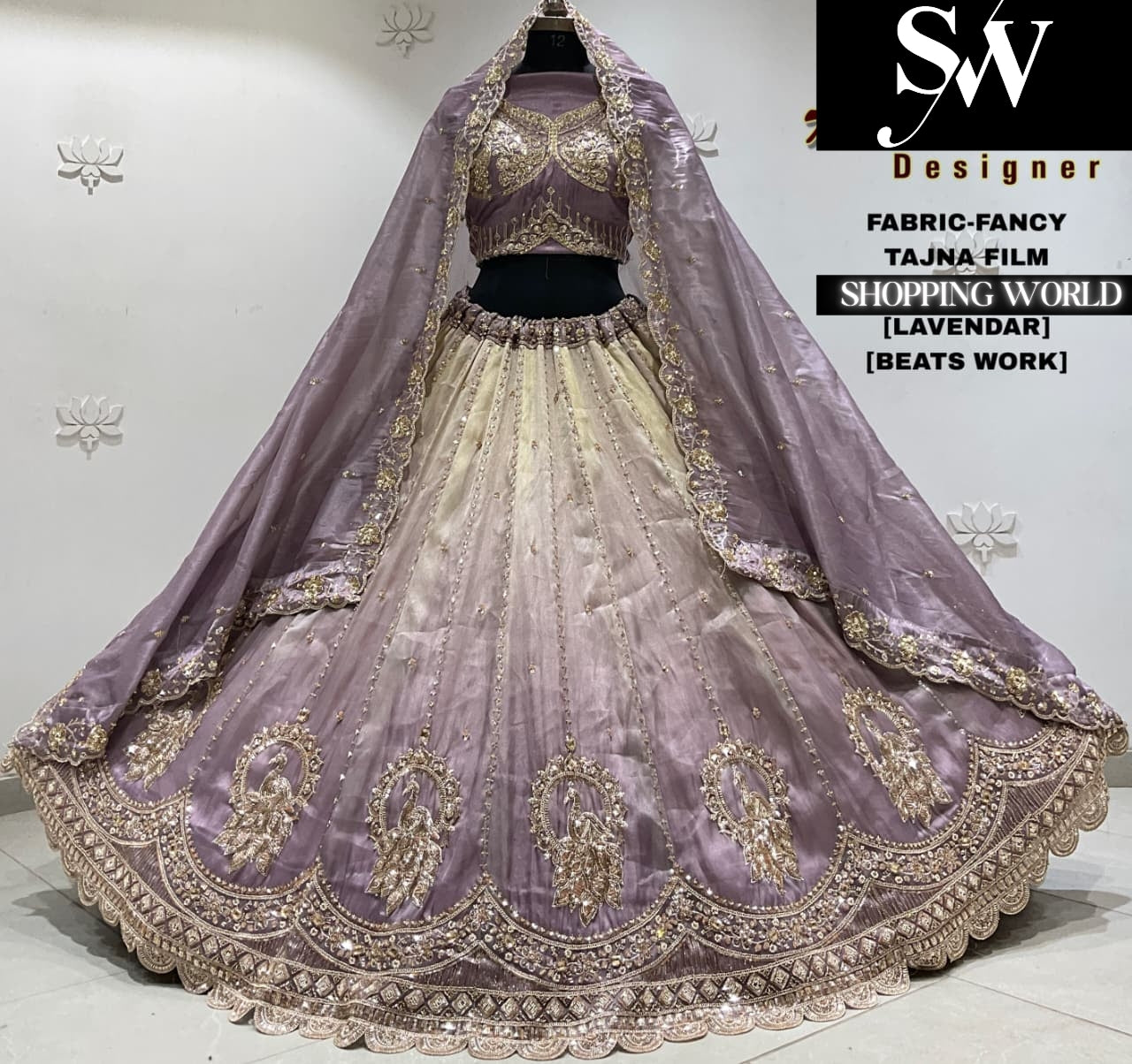 Peach fancy semi stitch partywear Lehenga