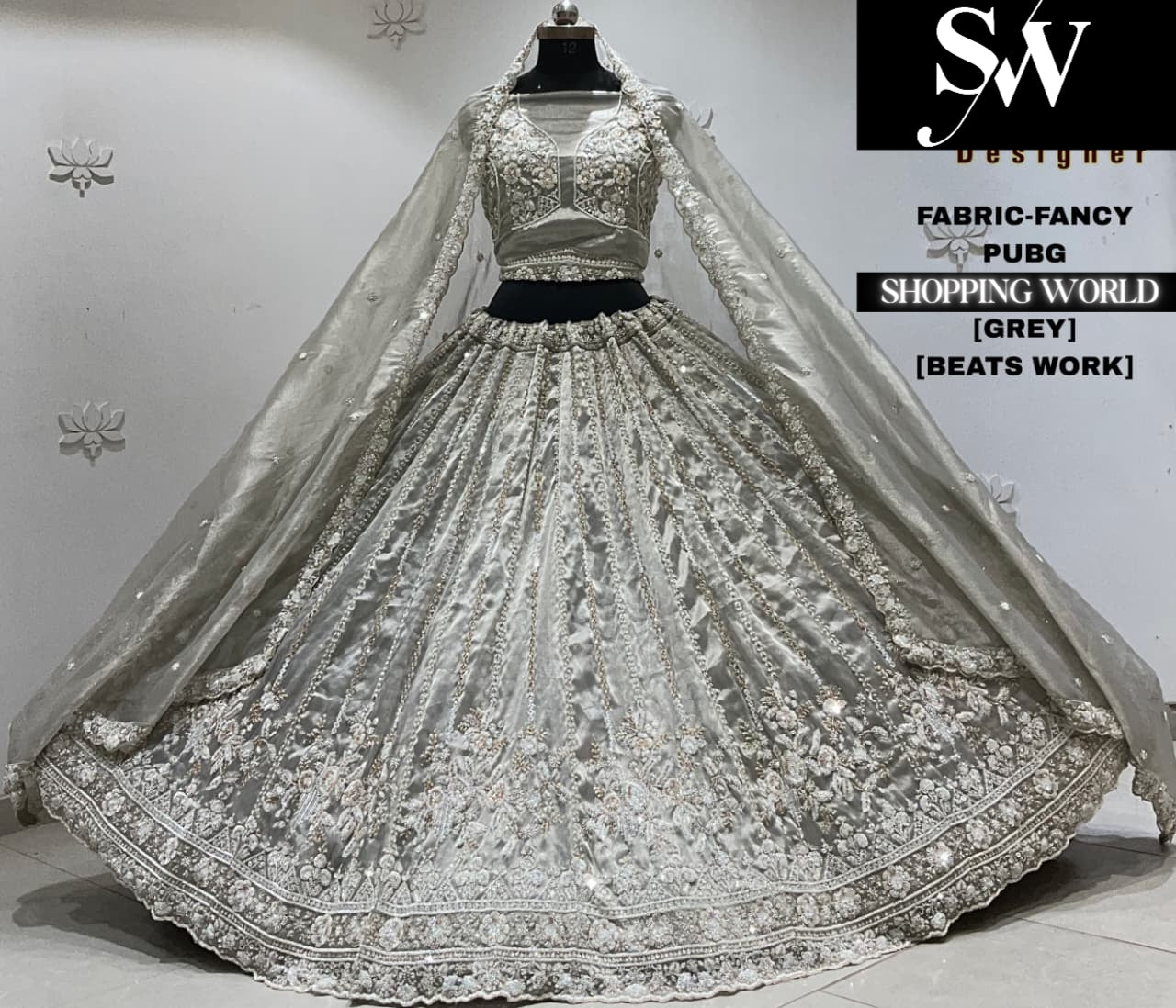 Grey fancy semi stitch partywear Lehenga