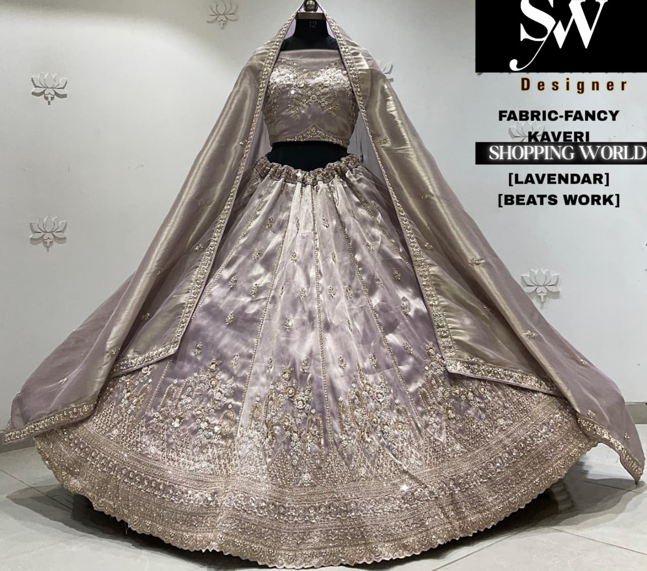Lavender fancy semi stitch partywear Lehenga