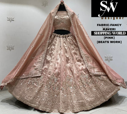 Lavender fancy semi stitch partywear Lehenga