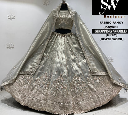 Lavender fancy semi stitch partywear Lehenga