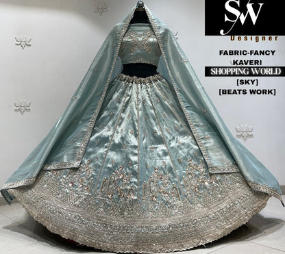 Lavender fancy semi stitch partywear Lehenga