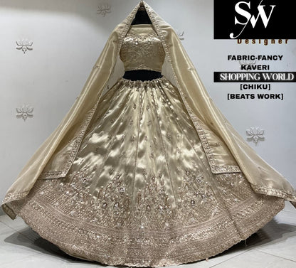 Lavender fancy semi stitch partywear Lehenga