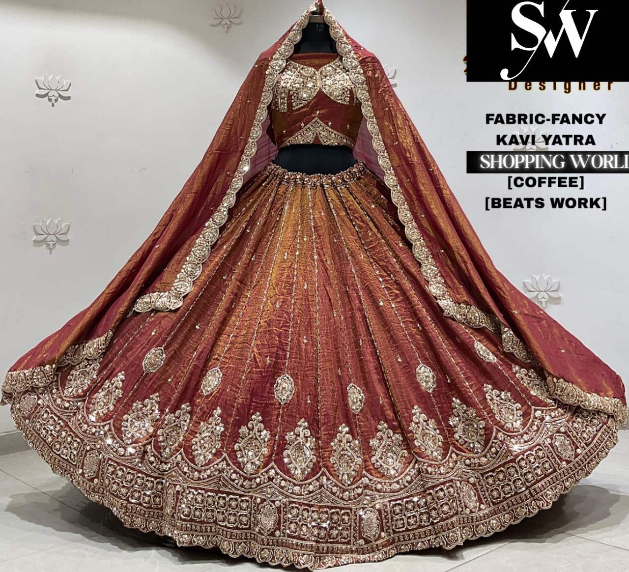 Wine fancy semi stitch partywear Lehenga