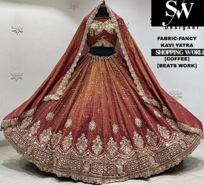 Wine fancy semi stitch partywear Lehenga
