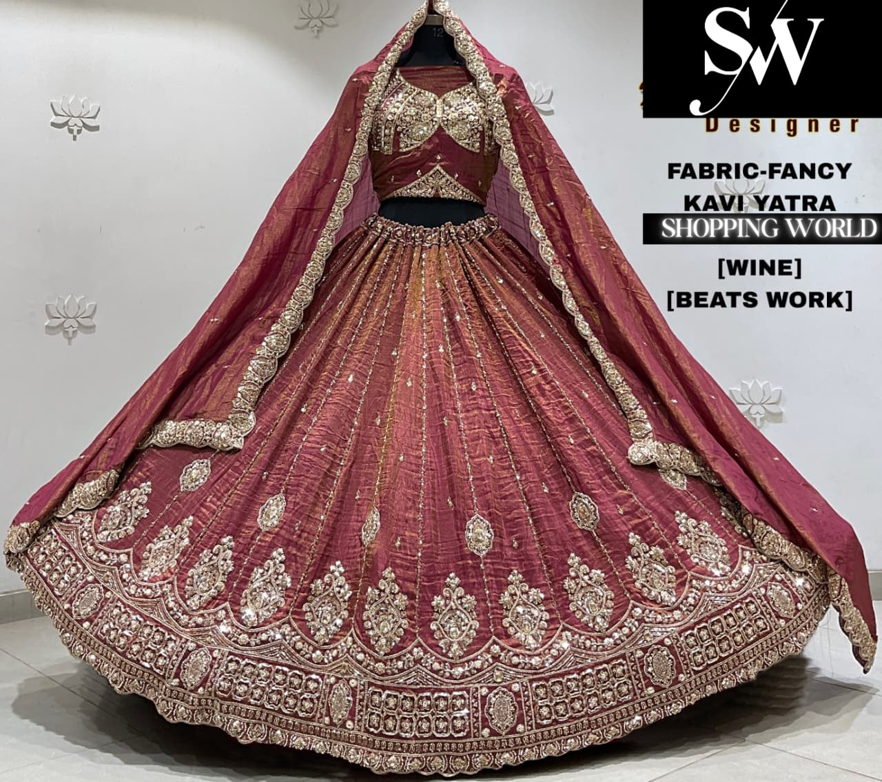 Wine fancy semi stitch partywear Lehenga