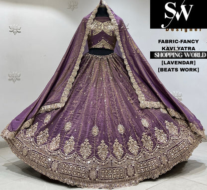 Wine fancy semi stitch partywear Lehenga