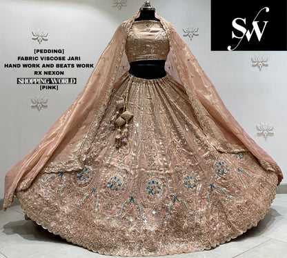 Sky green viscose jari Lehenga