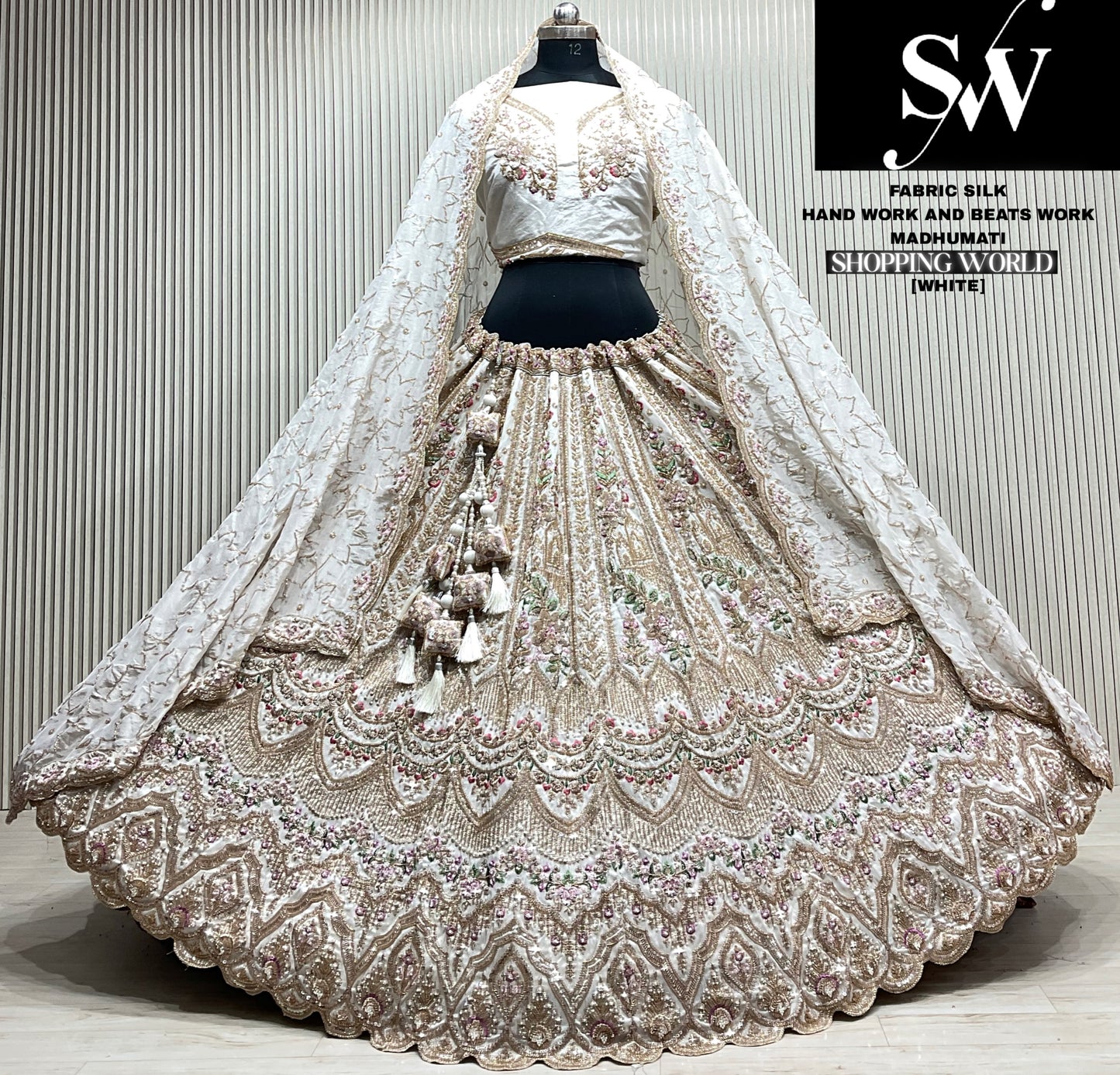 White silk Lehenga