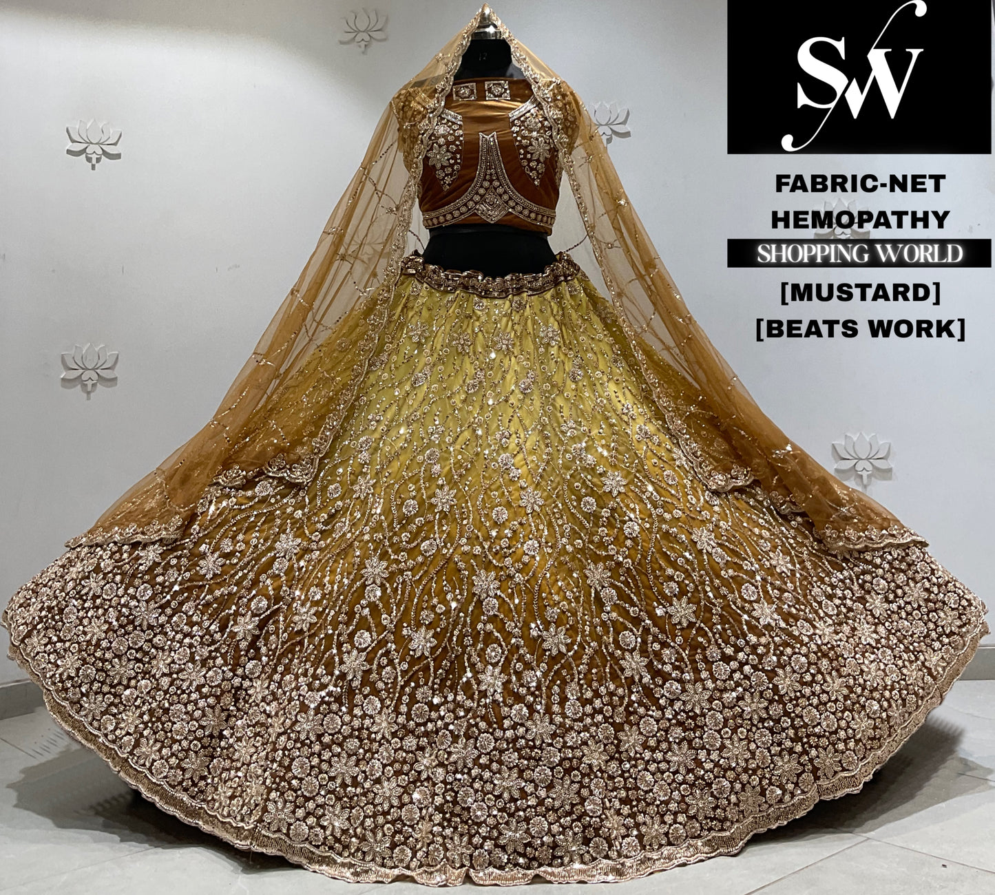 Blue net Lehenga