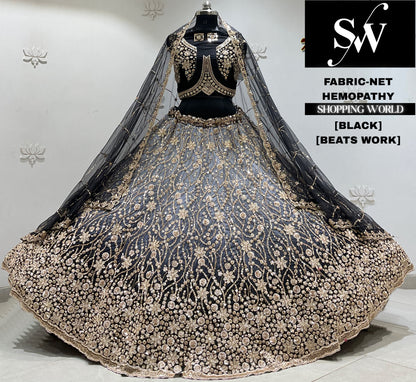Blue net Lehenga